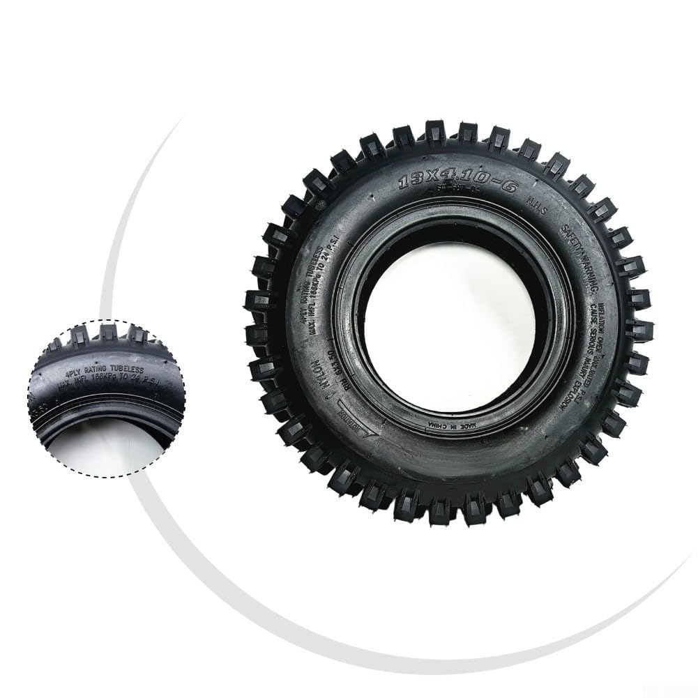 Pneumatico in gomma tubeless 13x4.10-6 per ATV Piccolo Snowplow Golf Cart 4-Ply Valutazione Battistrada antiscivolo Pressione massima 24psi
