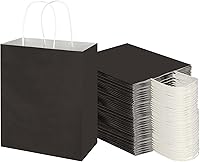Vista 11 de Toovip Paquete de 100 Bolsas de Papel Kraft Verde Hierba Medianas de 8 x 4.75 x 10 Pulgadas con Asas a Granel, Bolsas de Envolver Regalos