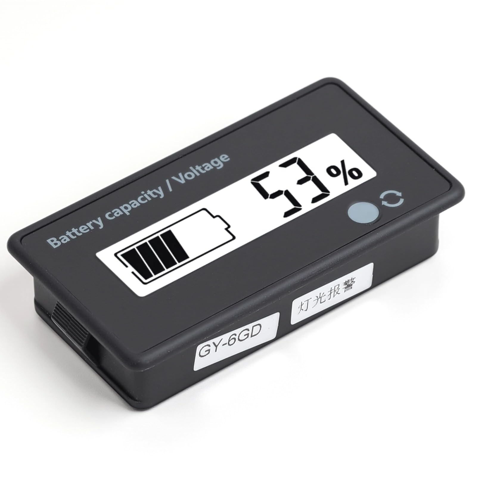 PCBHTN 12-84V Battery Monitor and Capacity Gauge GY-6GD with Single Backlight Flashing Alarm White Light for Real-Time Monitoring
