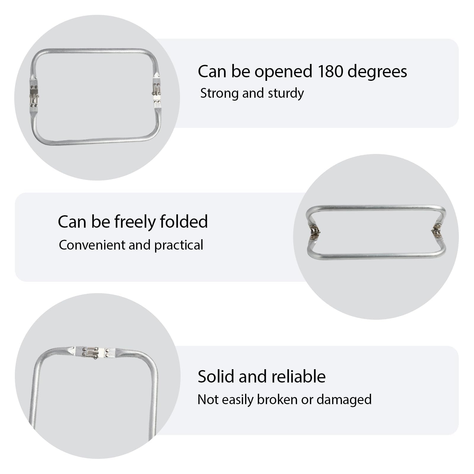 Thapncow 4 Pièces Cadre De Sac Main 190mm - Fermoir Tubulaire Charnière Interne Argent Pour DIY Sacs à Main