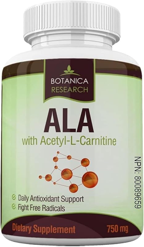 Botanica Research — Suplemento antioxidante de ácido alfa-lipóico com acetil-L-carnitina — 60 cápsulas