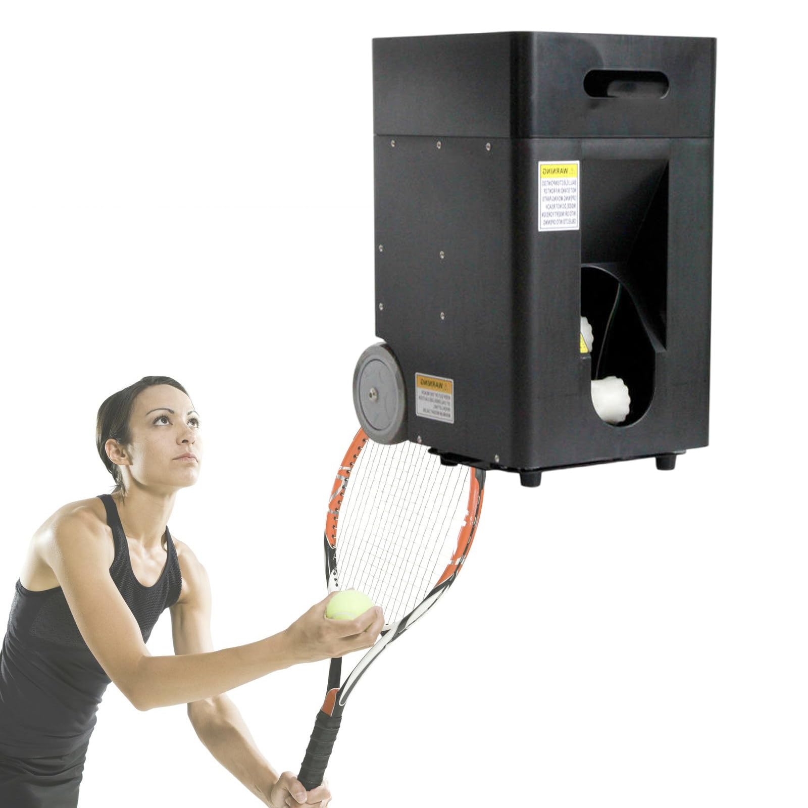 Lanzador AutomáTico De Pelotas De Tenis, áNgulo De Lanzamiento Ajustable, Velocidad, RotacióN, Ejercicios Preprogramados Y Personalizados, para AlimentacióN De Pelotas De Punto Fijo