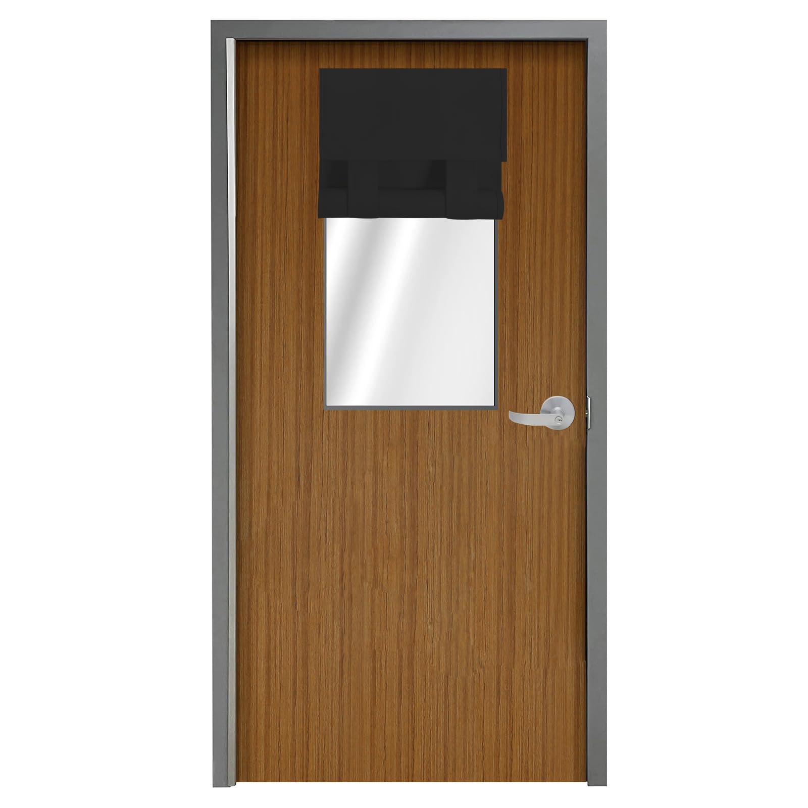 WdFour Side Door Curtains for Door Window, Room Darkening Solid Color Door Window Covering for Glass Door, Front Door Sidelight Curtain Tie up Shade 16W x 42L Inches, 1 Panel, Black.