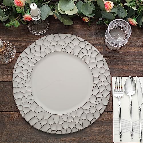 Set de 6 platos desechables grises mate de plástico 13" miniatura 5