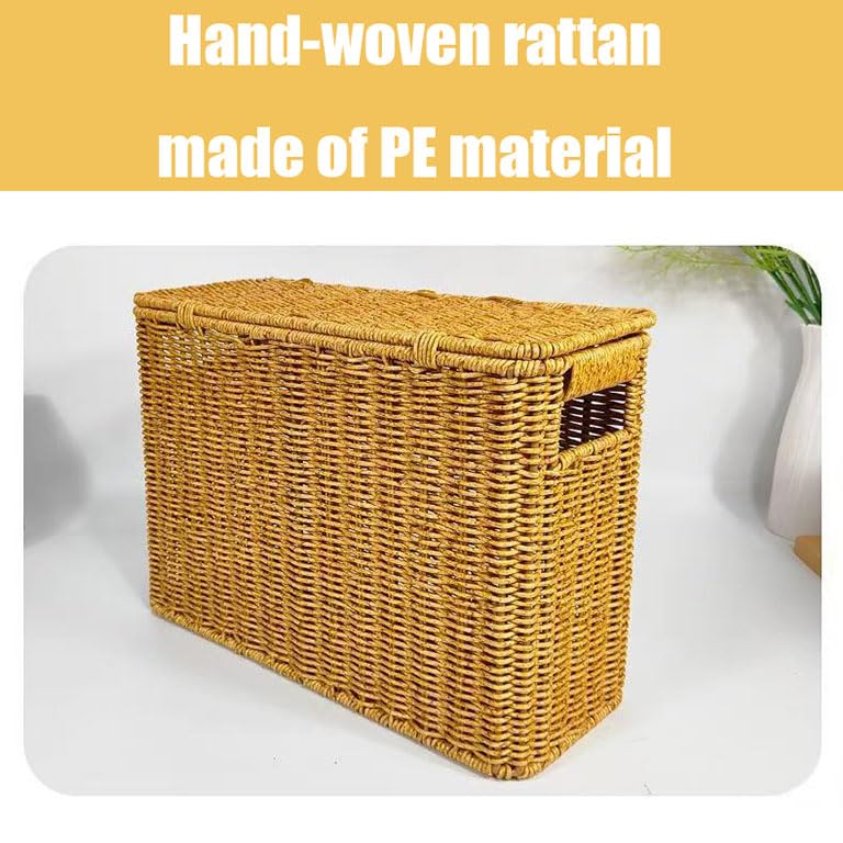 Cesta de Almacenamiento de Ratán PE Tejida A Mano