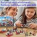 222Pcs Fire Rescue Vehicles Building Blocks Set , 6 Different Models Filled in 6 Easter Eggs Including Fire Boat,Helicopters and Fire Truck for Kids Easter Egg Fillers, Easter Basket Fillers #1-#6