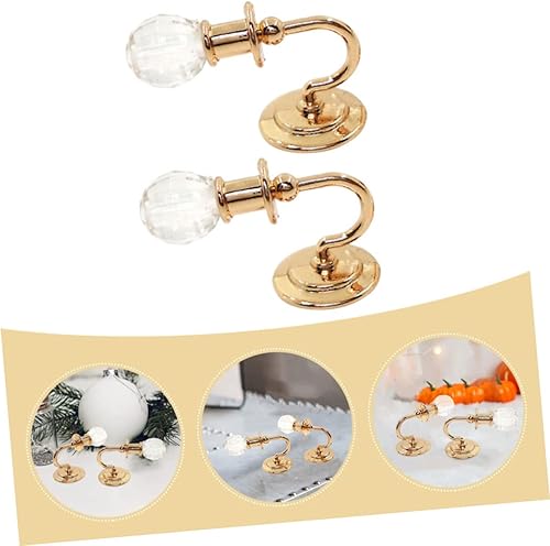 Miniatura 8 de Yardwe 1 par de luces de pared para casa de muñecas, mini muebles resplandor decoraciones mini accesorios 1 12 luces de pared lámpara de pared