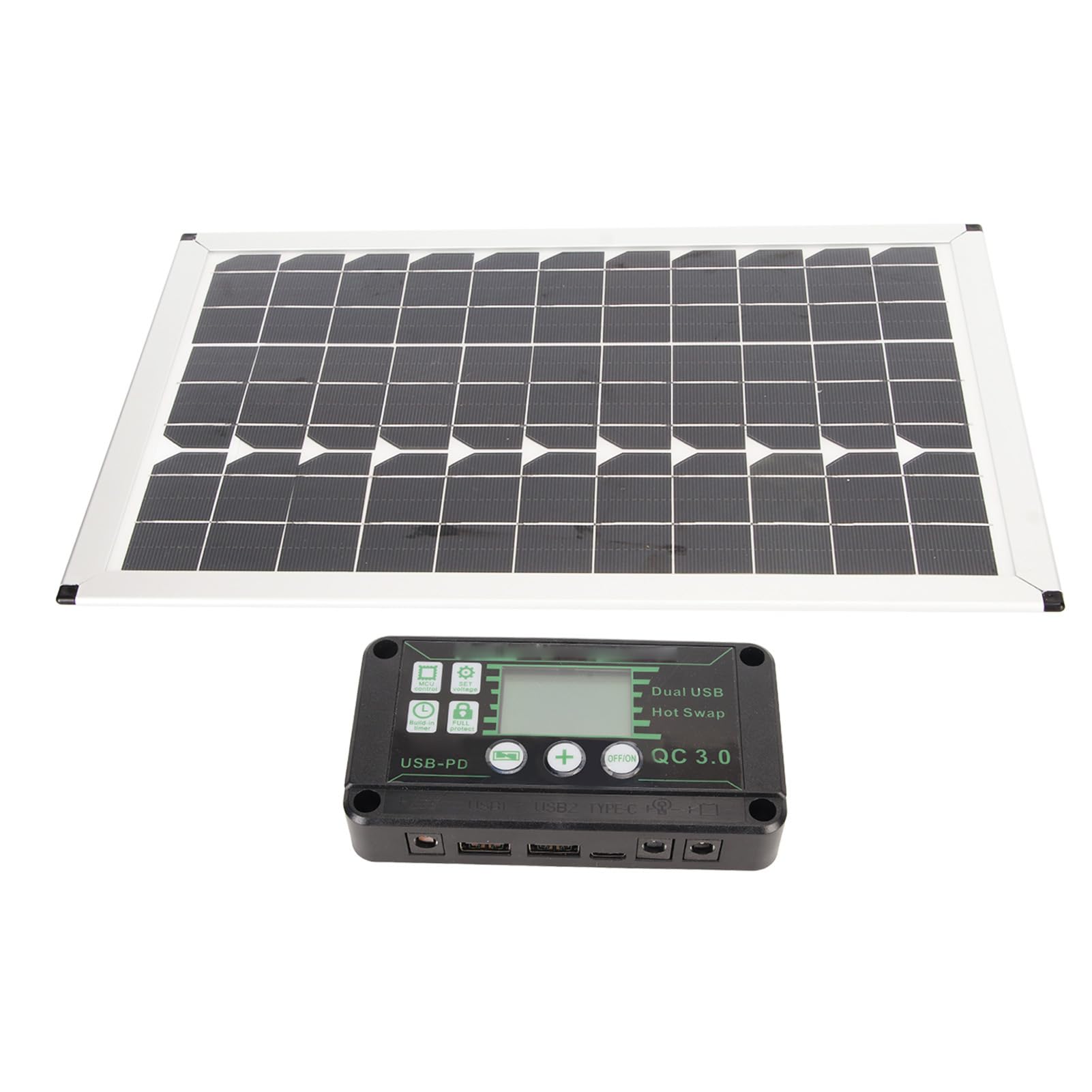 Goshyda Zestaw Paneli Słonecznych 100 W ze Sterownikiem MPPT, Przenośny Panel ładowania Słonecznego Inwerter 220 W Podwójne Wyjście USB, Polikrystaliczna ładowarka Baterii Słonecznych do Samochodu