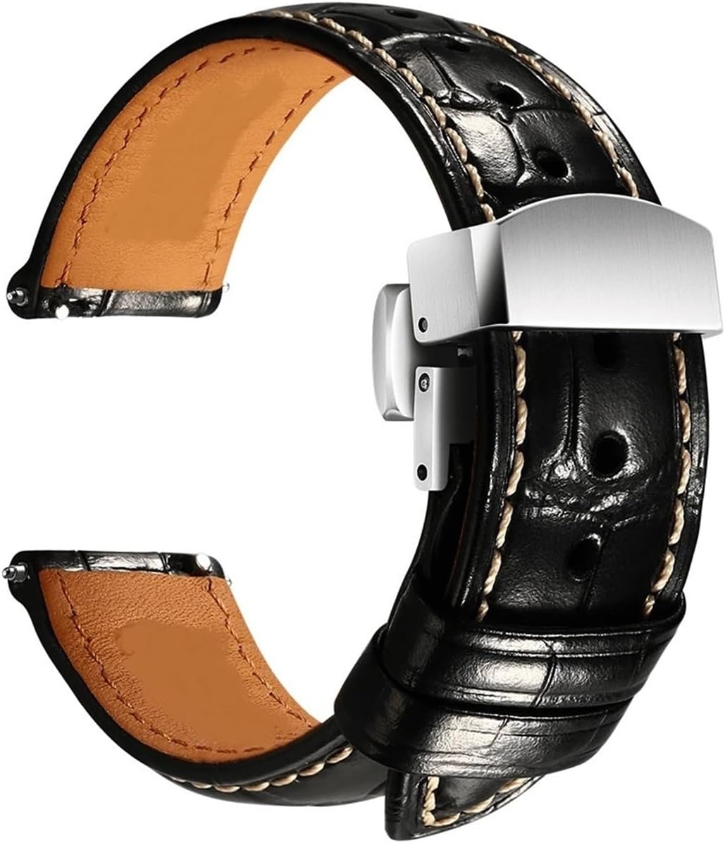 CAREG Leather Watch Strap 20mm 21mm 22mm Accessories Watchbands Braceletes Fit For Breitling Omega Watch Band Durable