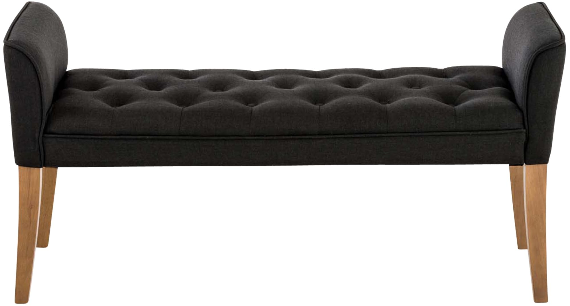 CLP Chaiselongue Cleopatra I Stoff-Bezug I Polsterbank, Farbe:dunkelgrau, Gestell Farbe:antik-hell