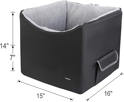 Miniatura 3 de PetsWow Asiento elevador para mascotas para perros pequeños, asiento de coche para perro, asiento de seguridad para cachorros, vehículos cama para