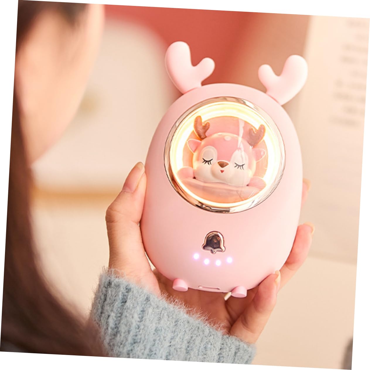 ibasenice Chauffe-Mains Rechargeable USB Mini Portable Motifs Dessin Animé, Léger et Compact, Protection Anti-surchauffe, Batterie Externe, pour Randonnée Camping Hiver Extérieur