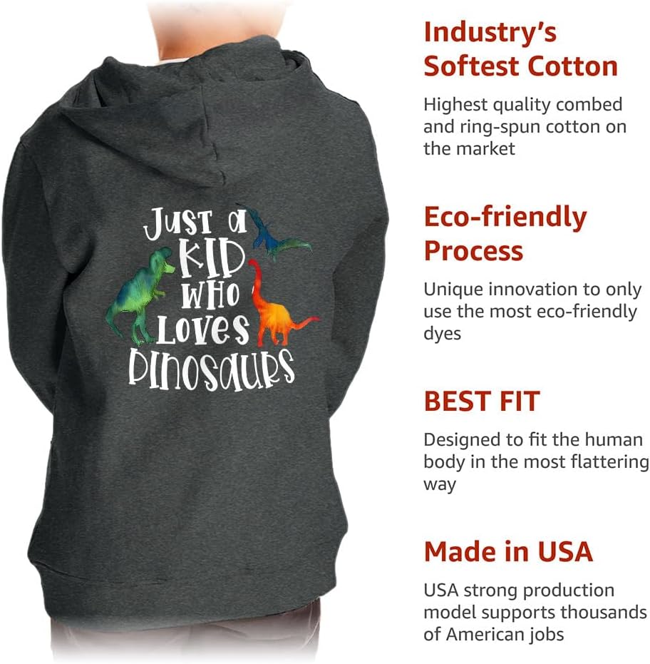 Little Dinosaurs Toddler Full-Zip Hoodie - Gifts for Dinosaur Boy Lovers - Birthday Gift for a Boy