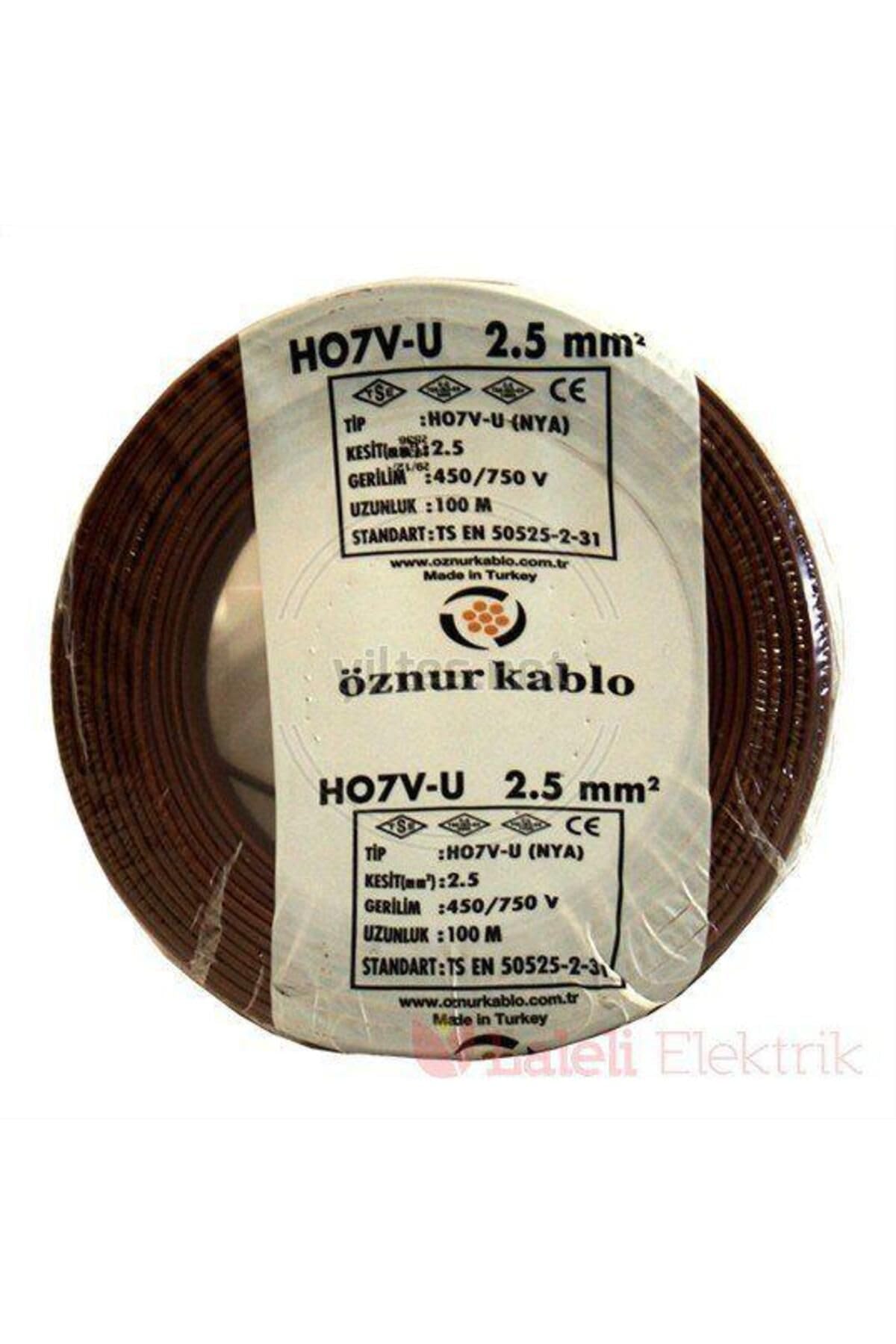 öznur kablo 2,5 Mm2 Nya Tek Damar Kahve 100m