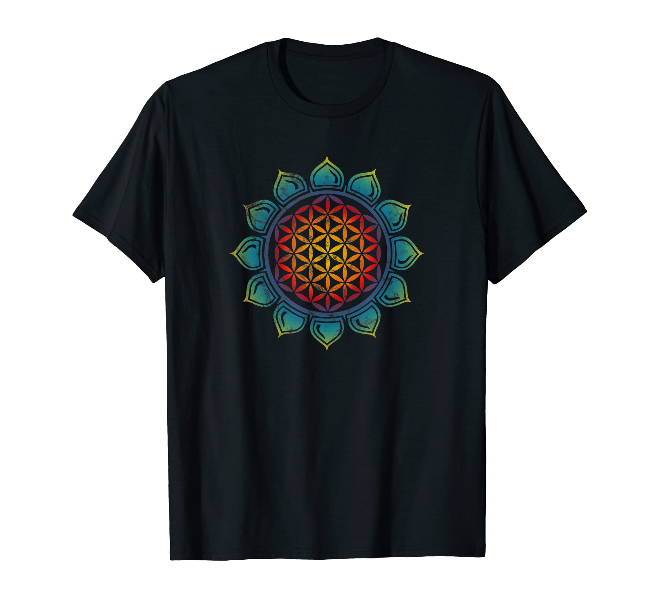 Spiritual Healing Sacred Geometry by yumaFlower of life, Lotus, Heart Chakra, Sacred Geometry, Yoga T-ShirtOEKO-TEX STANDARD 100