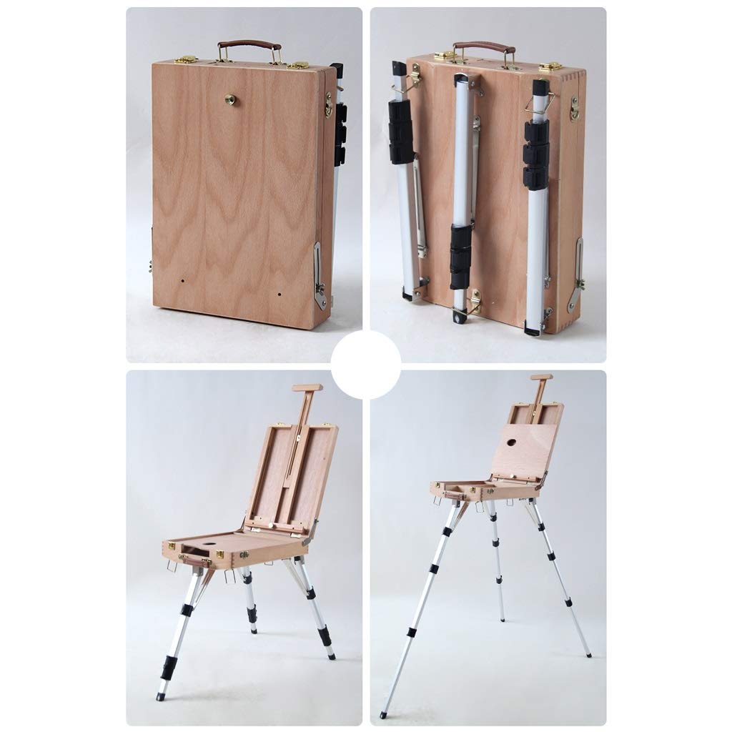 Display Cavalletto Tavolo da Disegno Legno Pittura Stand Portatile Picture Box Studio Multifunzione Desktop Cavalletto Supporto in Lega di Alluminio
