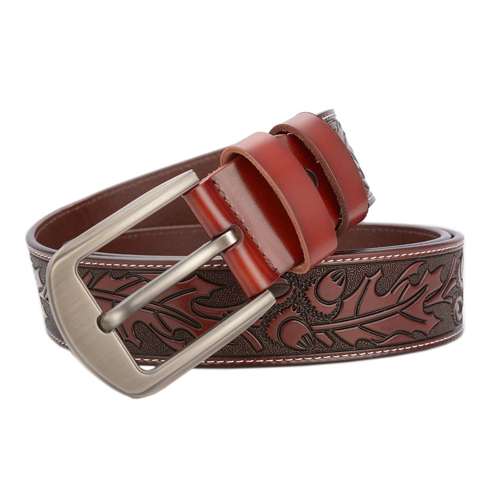 CYXZX Leather Belt with Scratch Resistant Buckle, 105cm - 125cm