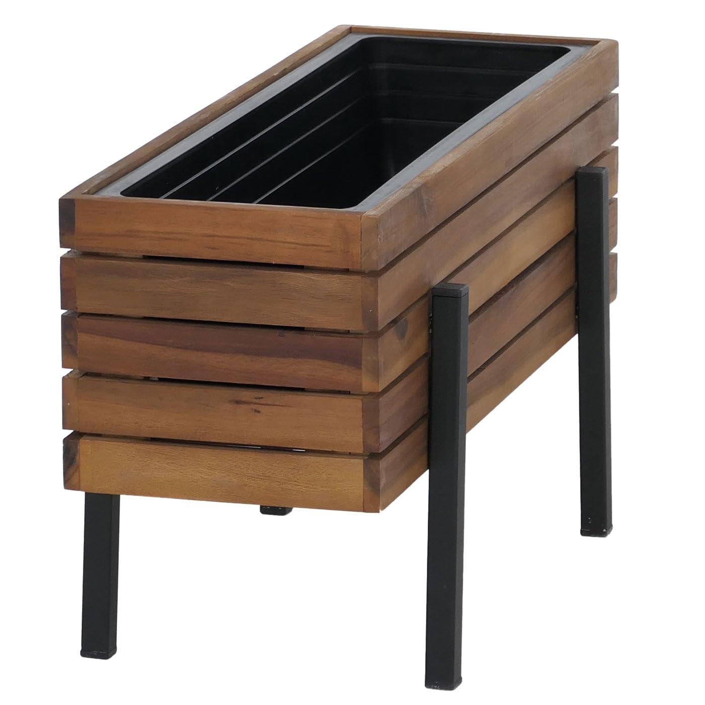Mendler Pflanzkasten HWC-P88 35x62x26cm Akazie - braun | Blumen-/Pflanzkübel, Blumenkasten, In-/Outdoor, Holz