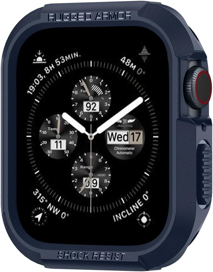 Rugged Armor Protector designed for Apple Watch Case Series 9/8/7 (45mm) and Series SE2/6/SE/5/4 (44mm) - Navy Blue
