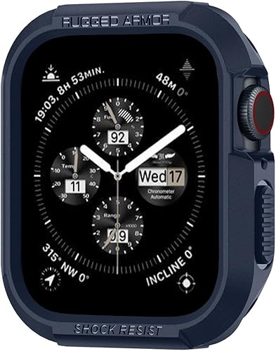 Spigen Rugged Armor - Protector diseñado para Apple Watch Series 7 (1.77 pulgadas) y Series 6SE54 (1.73 pulgadas), azul marino