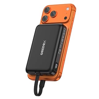 GREPRO Magnetic Power Bank, 10000mAh Built-in 22.5W USB-C Cable for iPhone - Amazon product rated Grade A