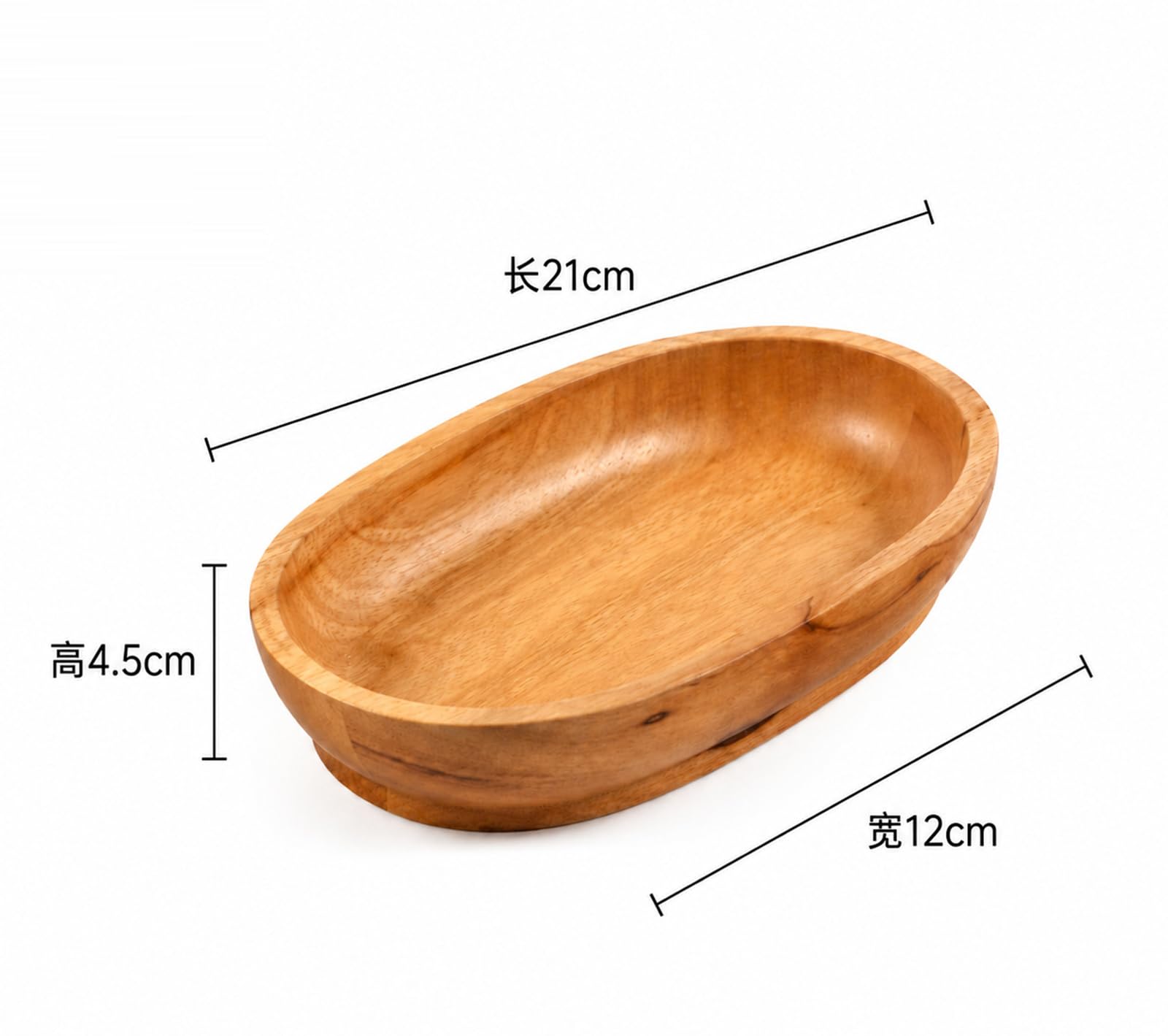 Obstschale aus Eichenholz – runde Salatschüssel aus massivem Holz,