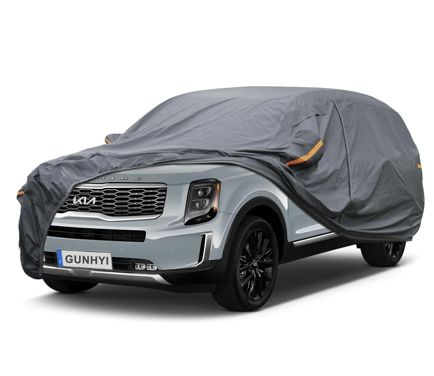 GUNHYI Premium Car Cover Custom Fit Kia Telluride, 16 Layers Heavy Duty Car Cover Waterproof All Weather with Zipper Door for Sun Rain Snow Dust Uv Protection