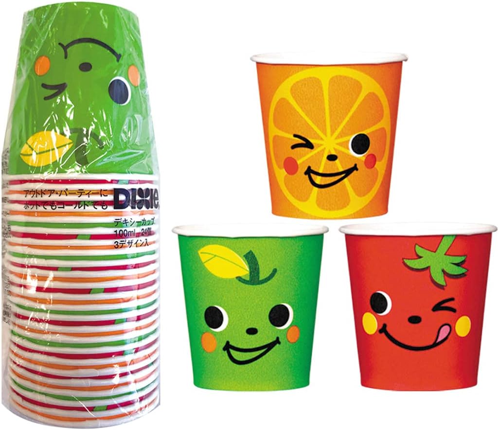 DixieJapan Dexxy KHC24.3DD Paper Cup, I Love it, Petite Cup, Diameter 2.2 x Height 2.2 inches (57 x 57 mm), 3.4 fl oz (100 ml), 24 Pieces, Made in Japan