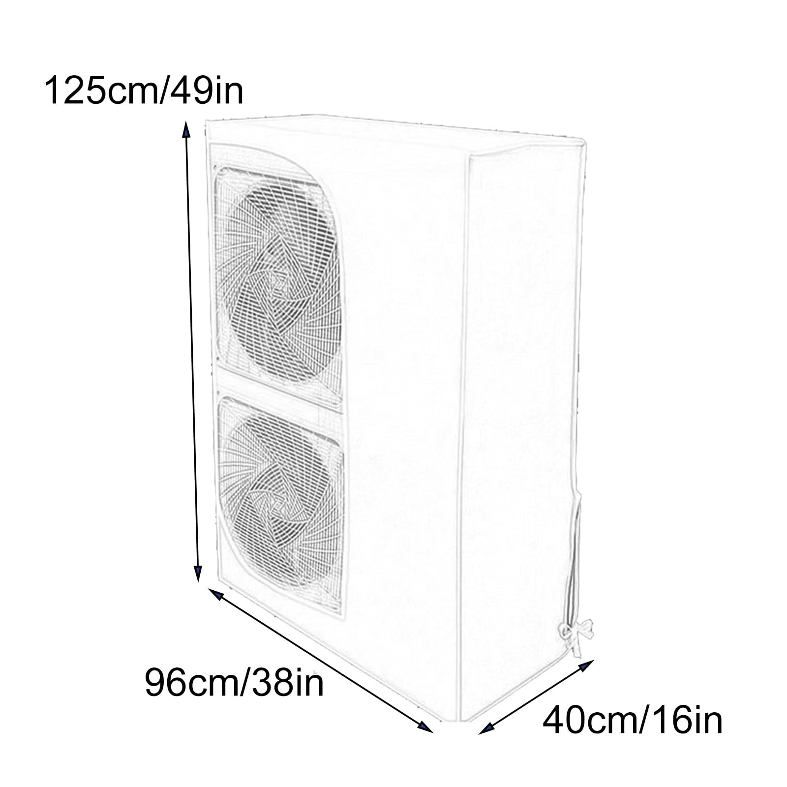 Cubre Funda Aire Acondicionado Exterior de Unidad Exterior, Hecha de Tela Oxford, Ideal para Condensadores Grandes(125x96x40cm/49x38x16in)