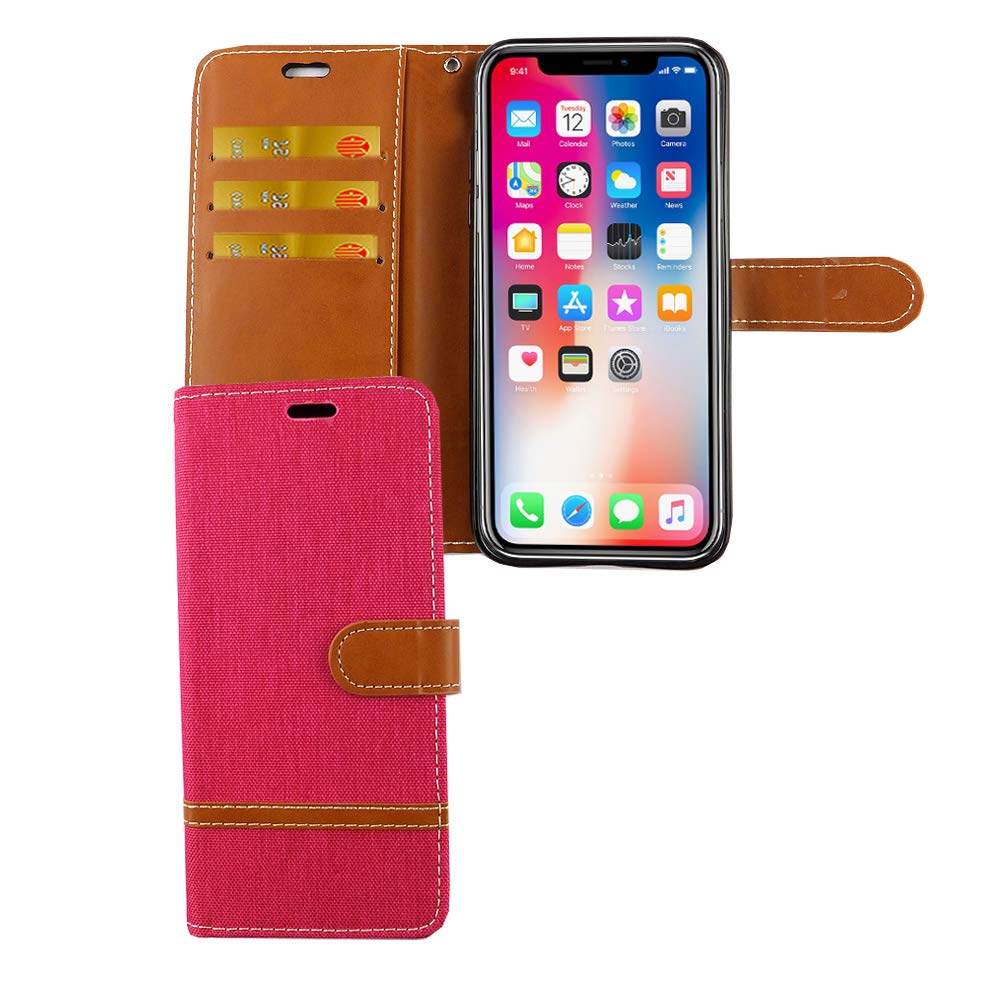 Téléphone Mobile Shell iPhone XS Apple König-Shop Case Wallet Rose - 4