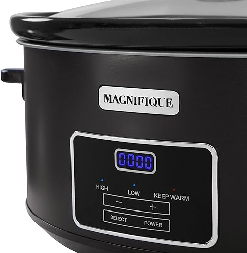 Miniatura 7 de Magnifique - Cacerola de gran capacidad de 8 cuartos de galón con ajuste para mantener el calor, electrodomésticos de cocina, negro, acero inoxidable