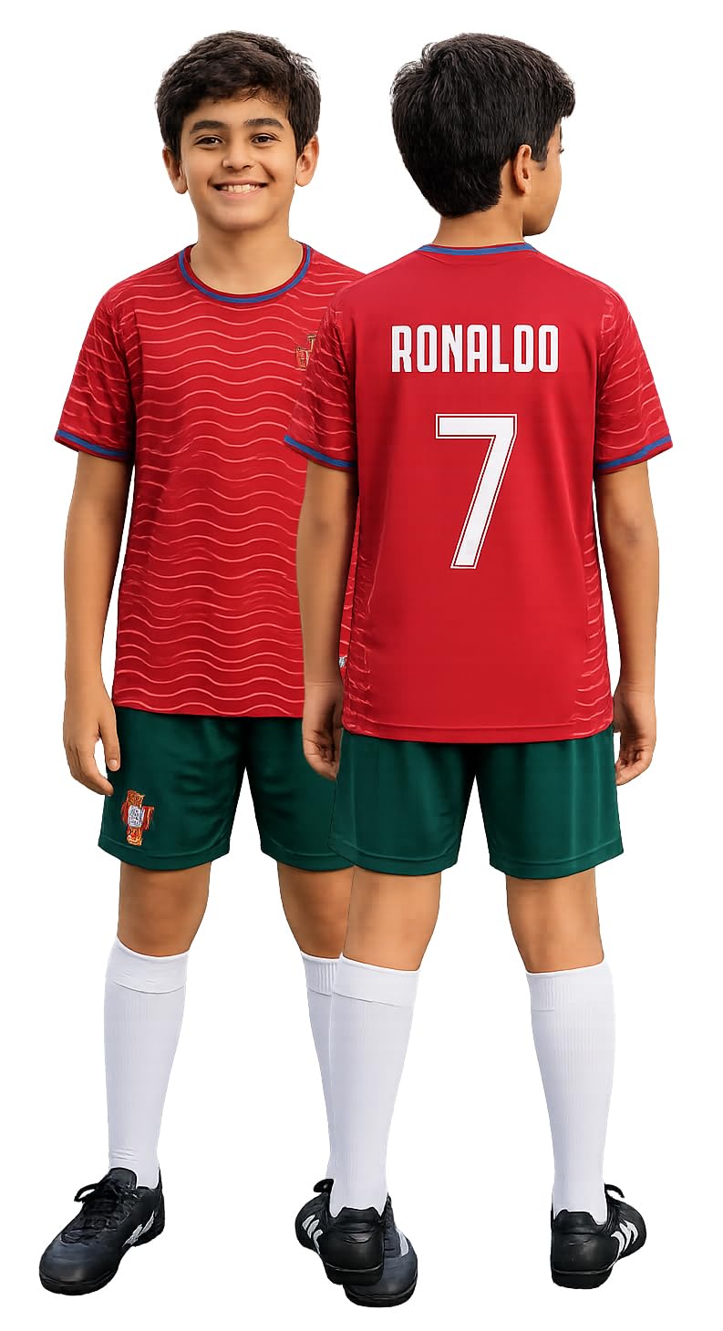 Portugal Football Jersey Set Boys/Girls - 1 Jersey + 1 Shorts (All Logos)-picture-29