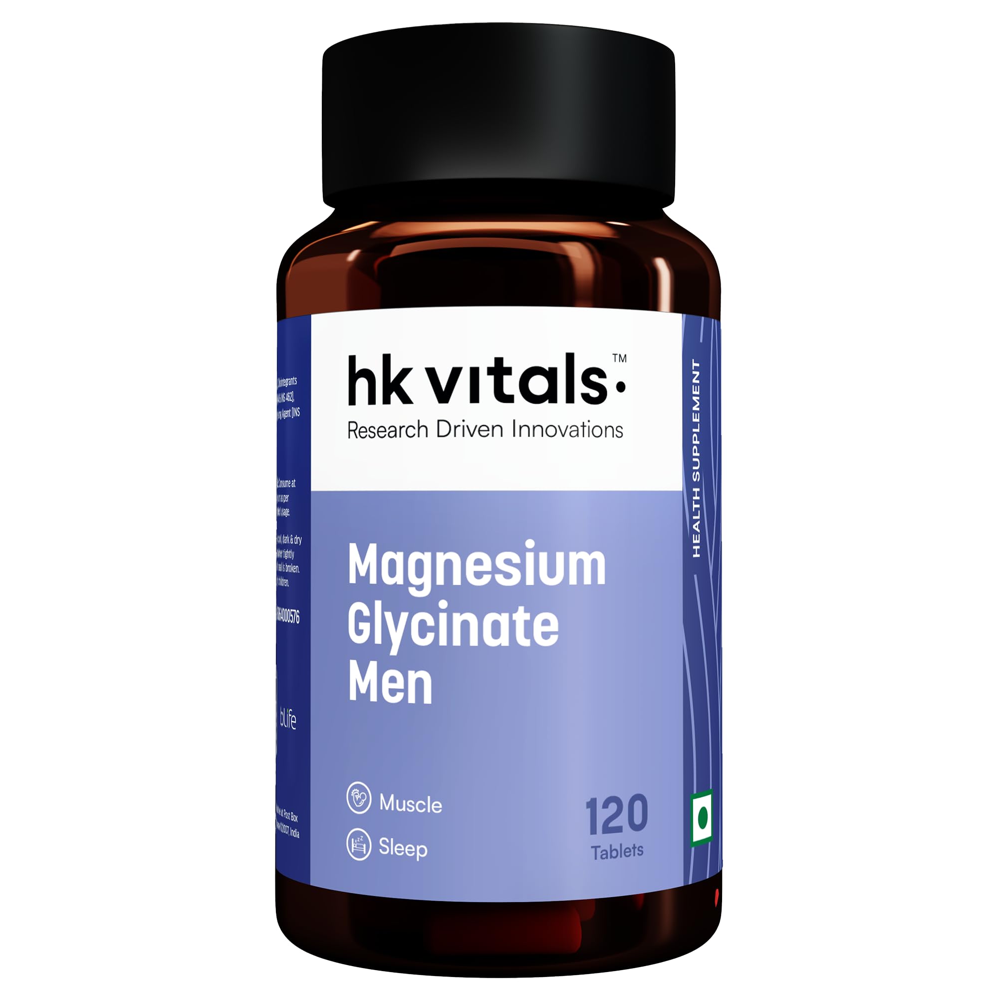 HealthKart hk vitals Magnesium Glycinate (1682mg) 120 Tablets | For Better Sleep Quality & Muscle Recovery