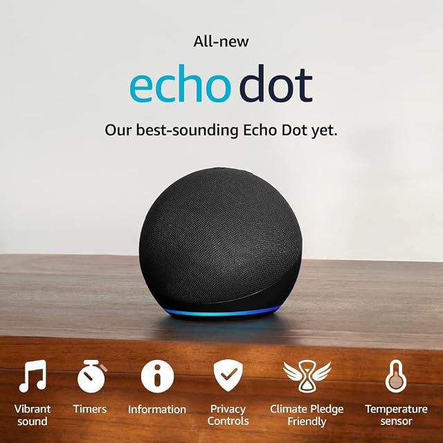 All-new Echo Dot (5th generation, 2022 release) smart speaker with Alexa | Charcoal