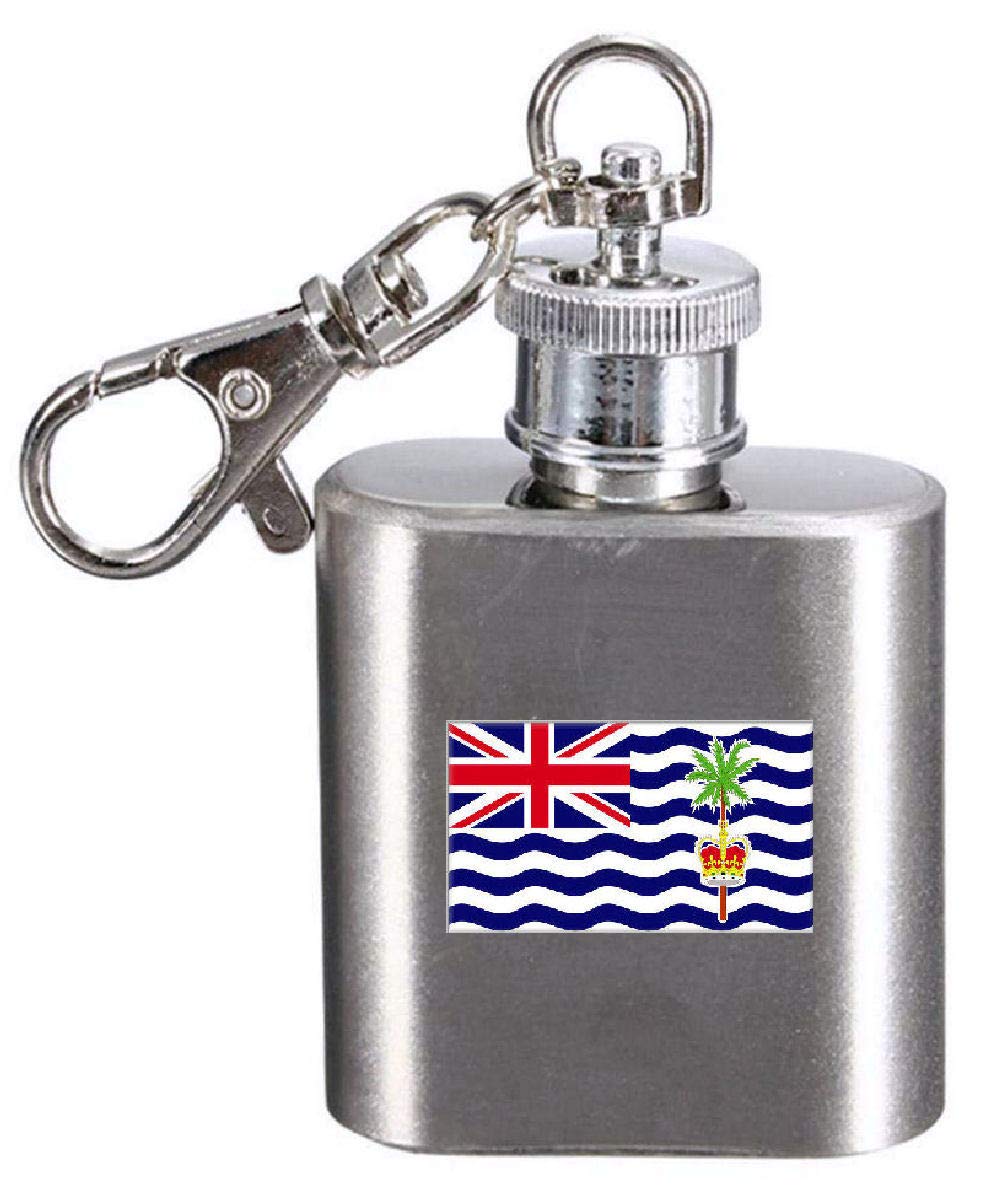 Flasque porte-clés gravé drapeau de l'océan indien en acier inoxydable pour homme