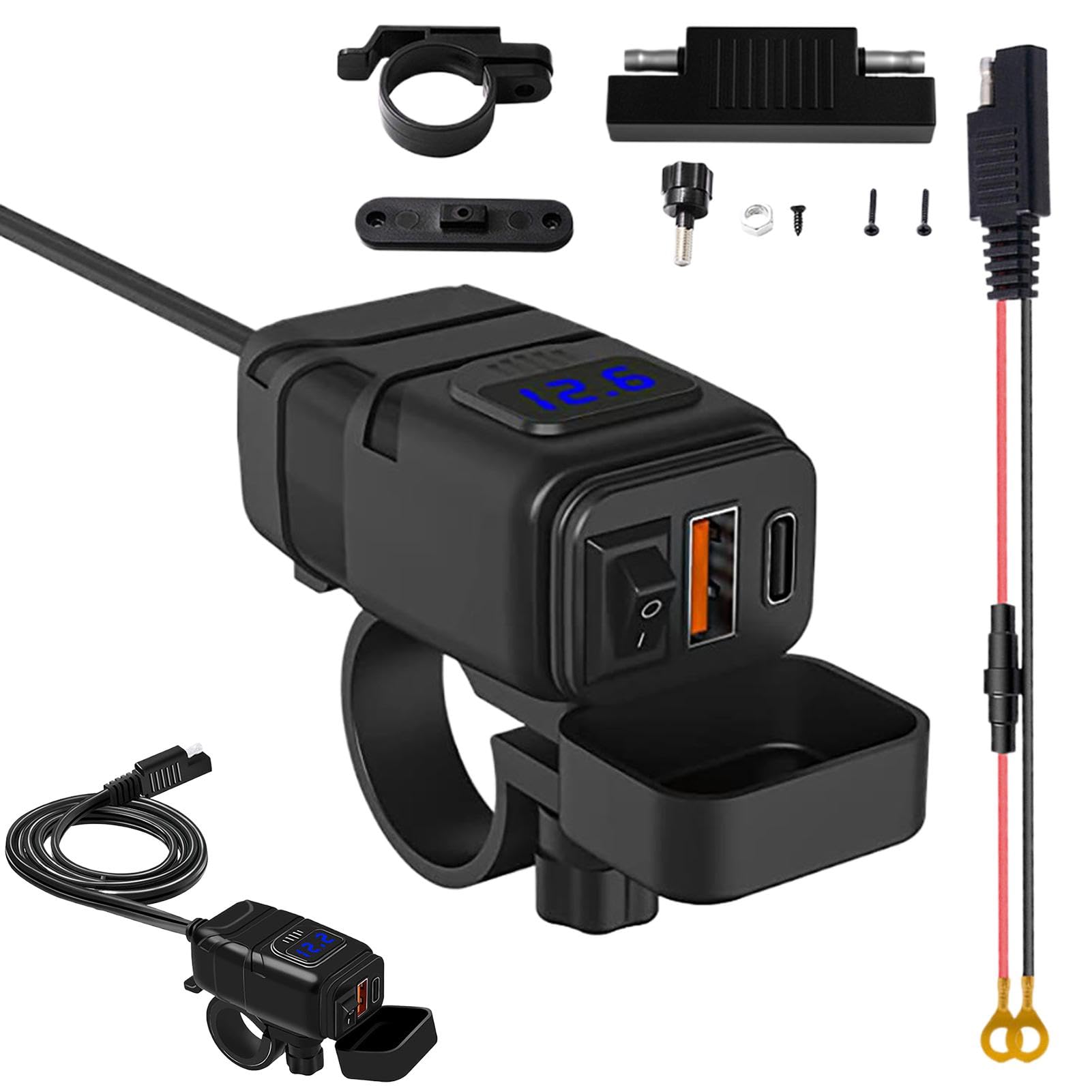 音楽プレイヤーとモバイルパワーと充電器(USB) Amazon.co.jp: Binlerceke オートバイ用携帯電話充電器 USB C、パワー