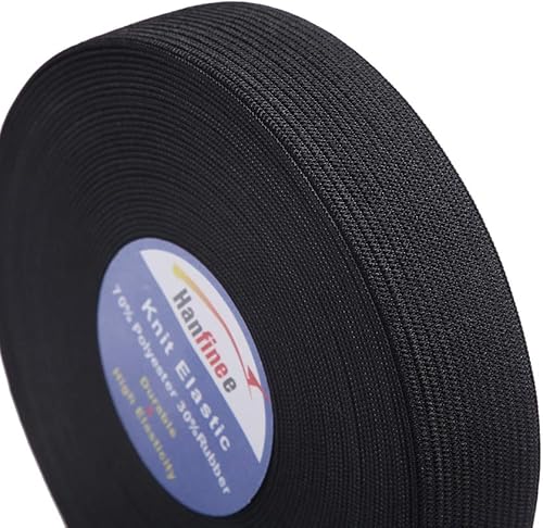 Miniatura 7 de HANFINEE Banda elástica tejida de 2 pulgadas de ancho con gran elasticidad para manualidades de costura, cintura, colcha, puños (blanco, 10 yardas)