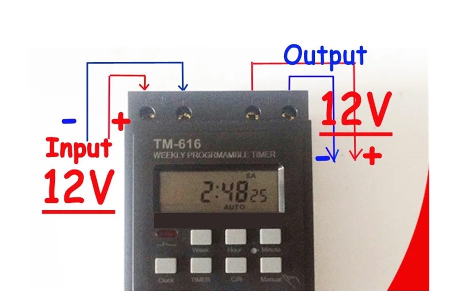 Amazon.co.jp: DC12V 30AMP 制御負荷タイマースイッチ 7日間 17オン