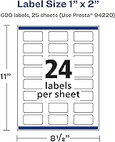 Vista 5 de Avery Durable Waterproof Rectangle Labels, Sure Feed Technology, 1" x 2", 600 Total, Oil and Tear-Resistant Waterproof Labels, Print-to-The-Edge