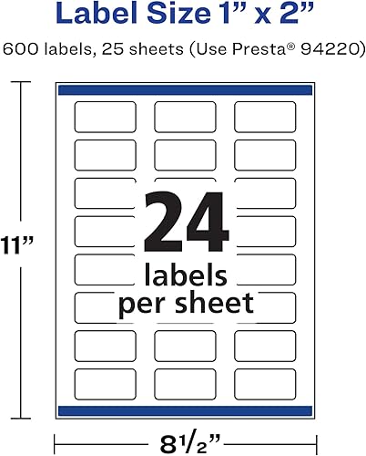 Miniatura 5 de Avery Durable Waterproof Rectangle Labels, Sure Feed Technology, 1" x 2", 600 Total, Oil and Tear-Resistant Waterproof Labels, Print-to-The-Edge