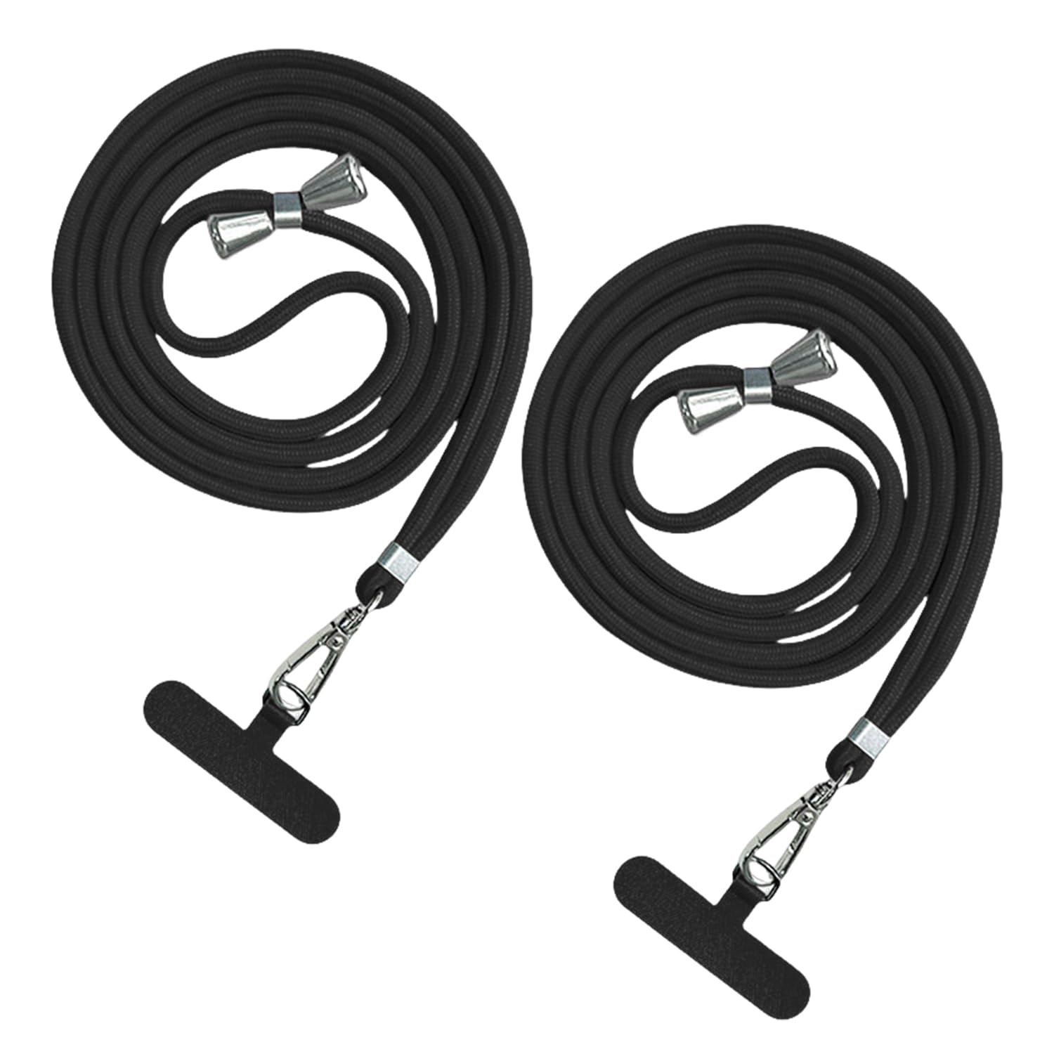 EOWVISN 2 Durable Mobile Phone Chains, Black Rope And T-Piece Lanyard, Adjustable Anti-Lost Mobile Phone Accessories, Simple And Practical.