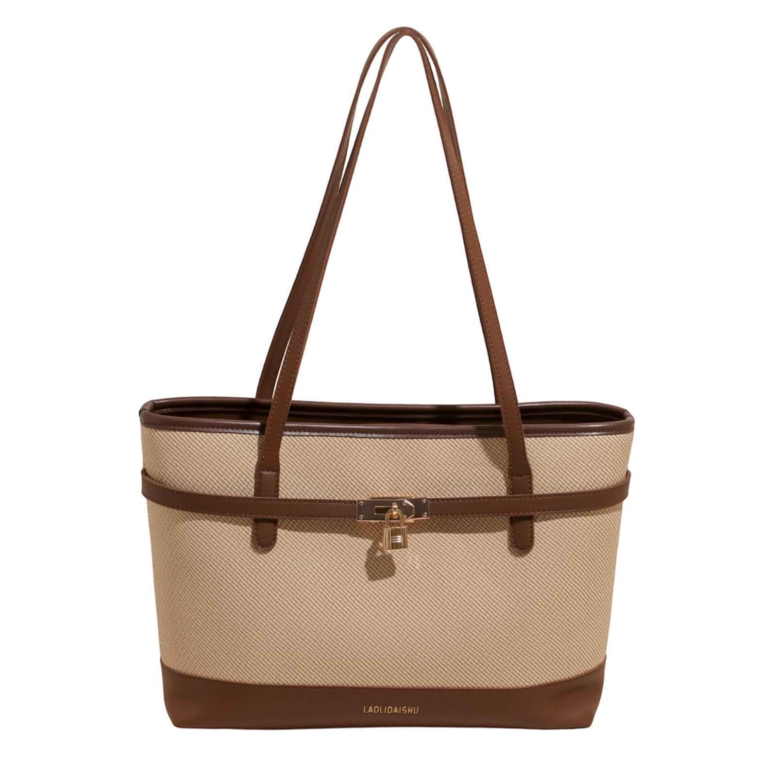 PU Leather Tote Bag for Women, Vegan Leather Shoulder Purse with Zipper, Lightweight Work Bag, Casual Handbag