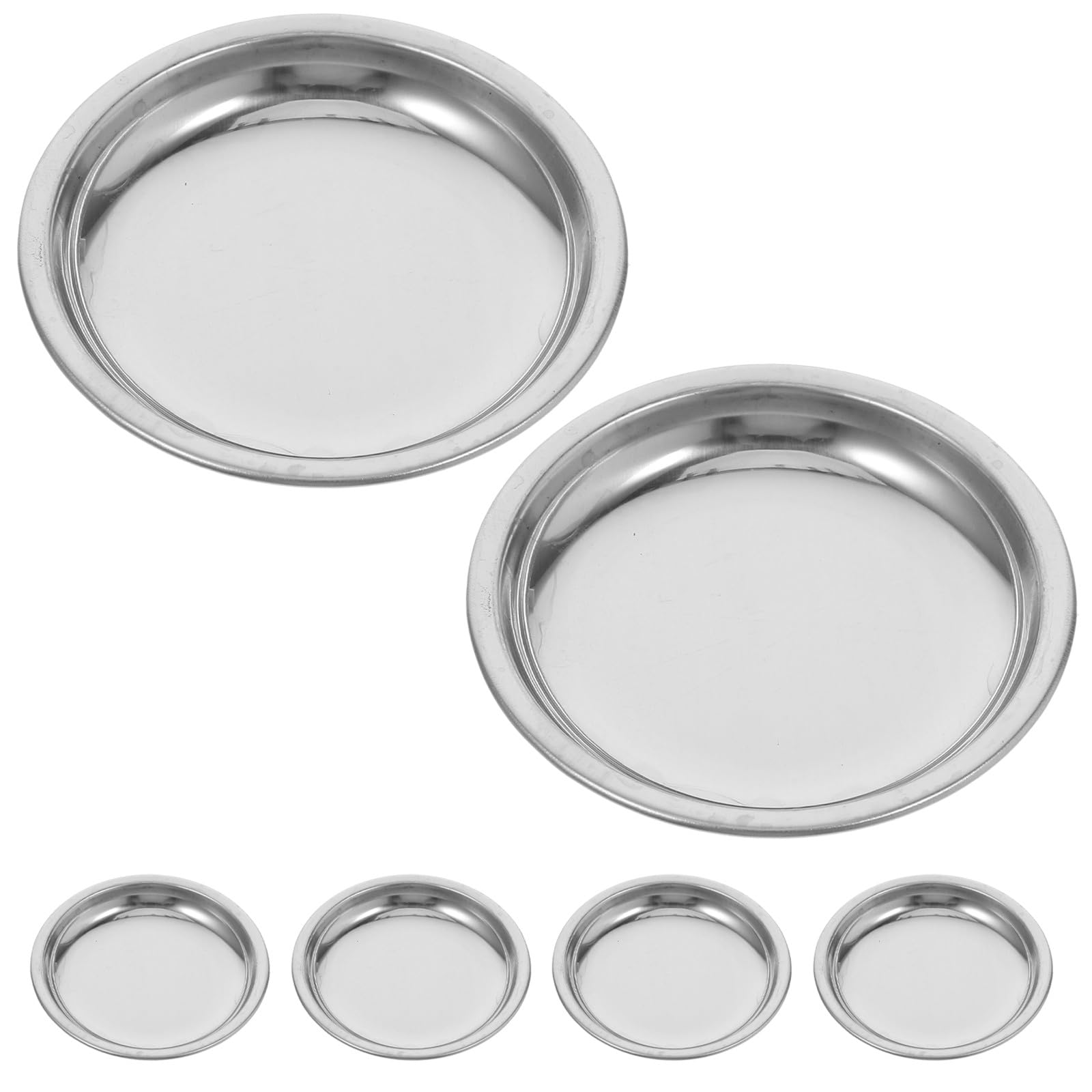 OSALADI 6er-Set Teebeutel-Untersetzer aus Edelstahl 201 Material 6 cm mit Tropfschale für losen Tee und Teekugeln