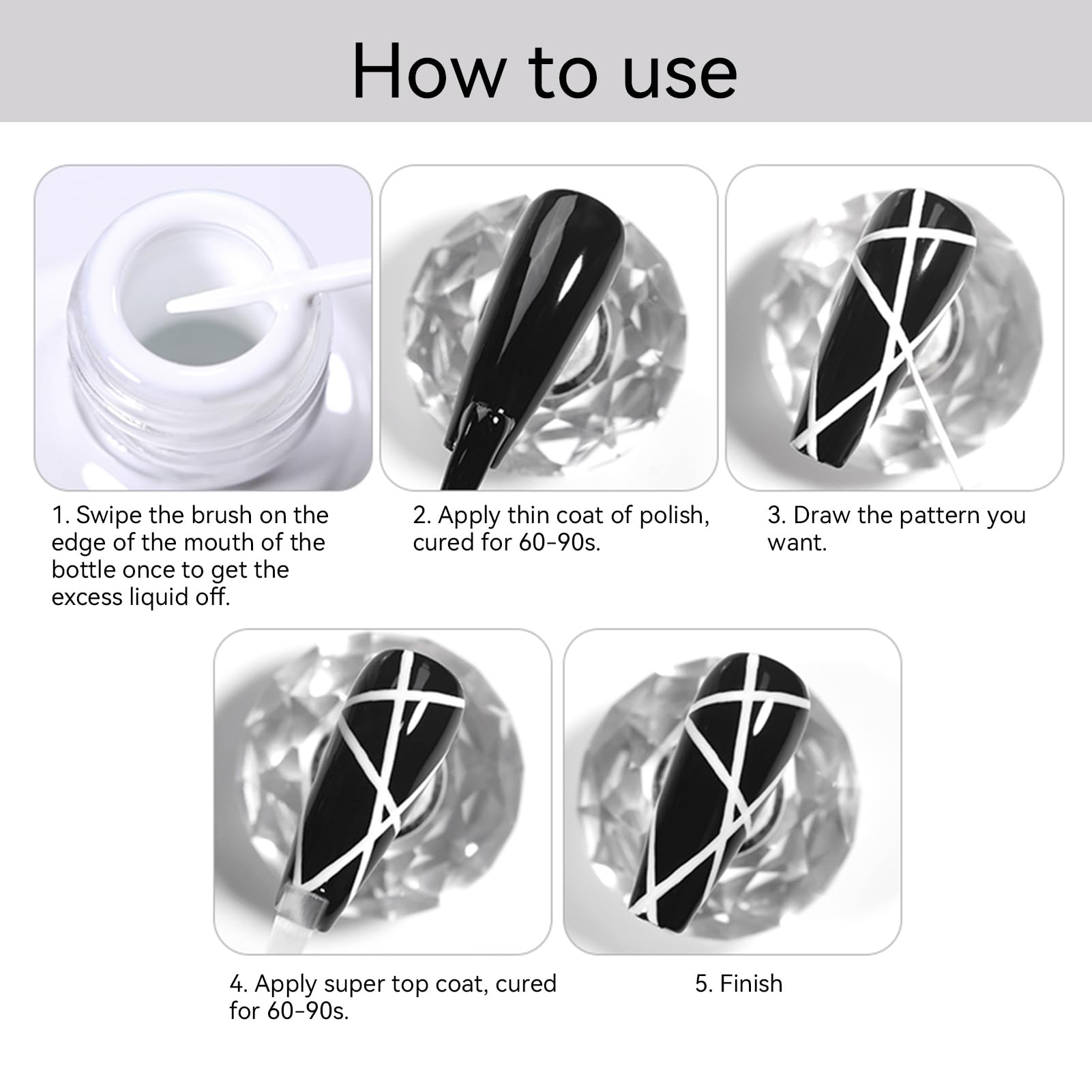 Born Pretty Zestaw żelowych lakierów do paznokci - Mirror Chrome Silver Gold Gel Liner Nail Art Metaliczny efekt lustrzany Swirl Nail Art Gel Polish zestaw do manicure do salonu DIY