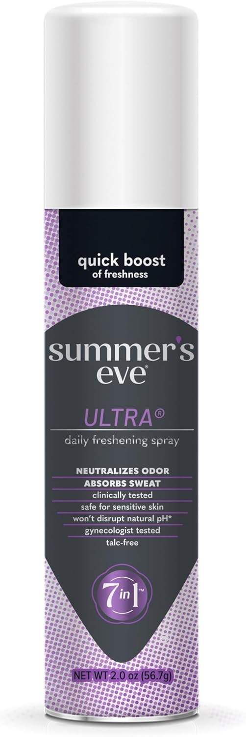 Summer's Eve Ultra Daily Feminine Spray - Talc-Free Odor Neutralizer, Sweat Absorber for Active Lifestyles, 2oz