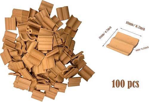 Miniatura 2 de Cayway Juego de 100 piezas de mini azulejos rojos para techo, azulejos falsos de 0.709 in, mesa de arena, accesorios de micro paisaje, bricolaje