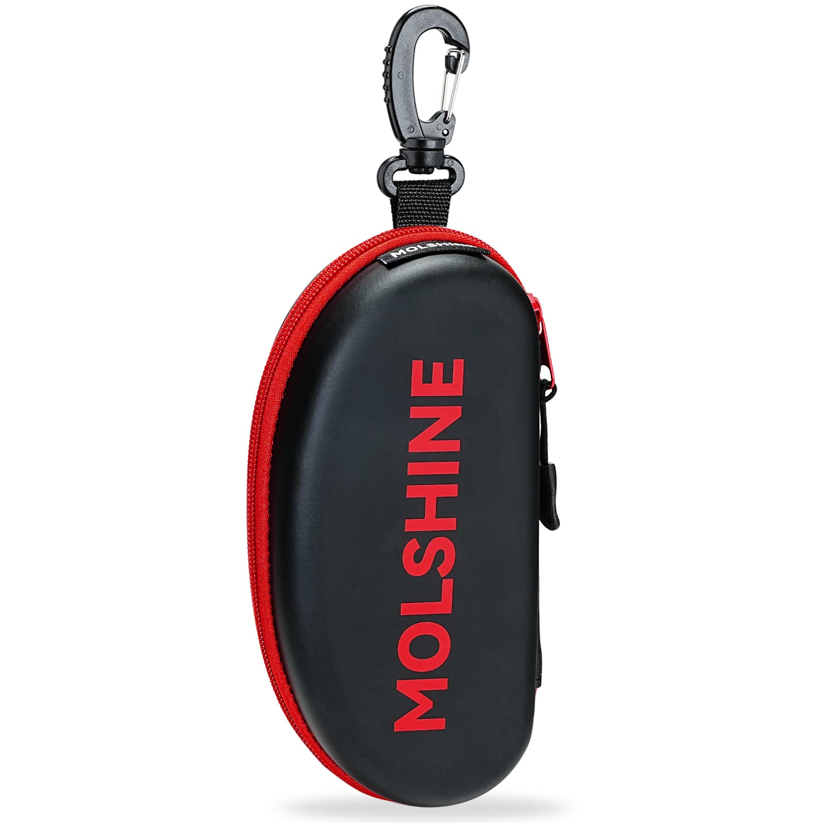 molshine Oversized Sunglasses Case, Large Goggles Box, Zipper Diving Glasses Bag with Hook for Women Men Travel Outdoor Sport