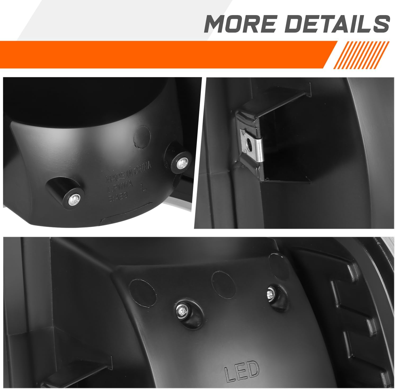 PM PERFORMOTOR Compatible with Dodge Ram Pickup 09-17 3D LED C-Bar Tail Light Rear Stop/Reverse Lamp Tinted