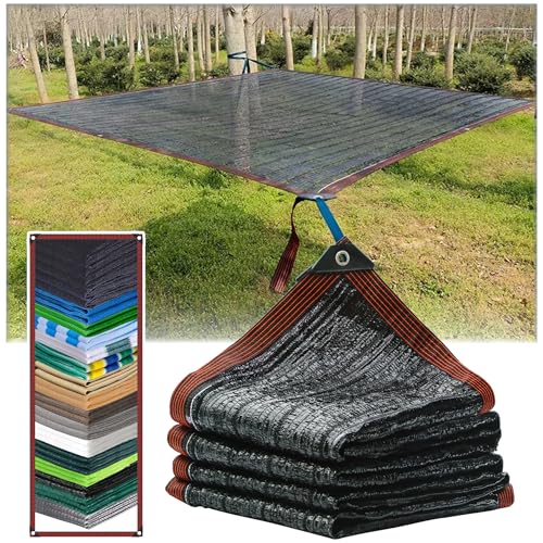 Tenda parasole rettangolare, 90% UV, con occhielli, per giardino, patio, serra, pollaio, posto auto coperto, nero (1,8 x 0,3 m)