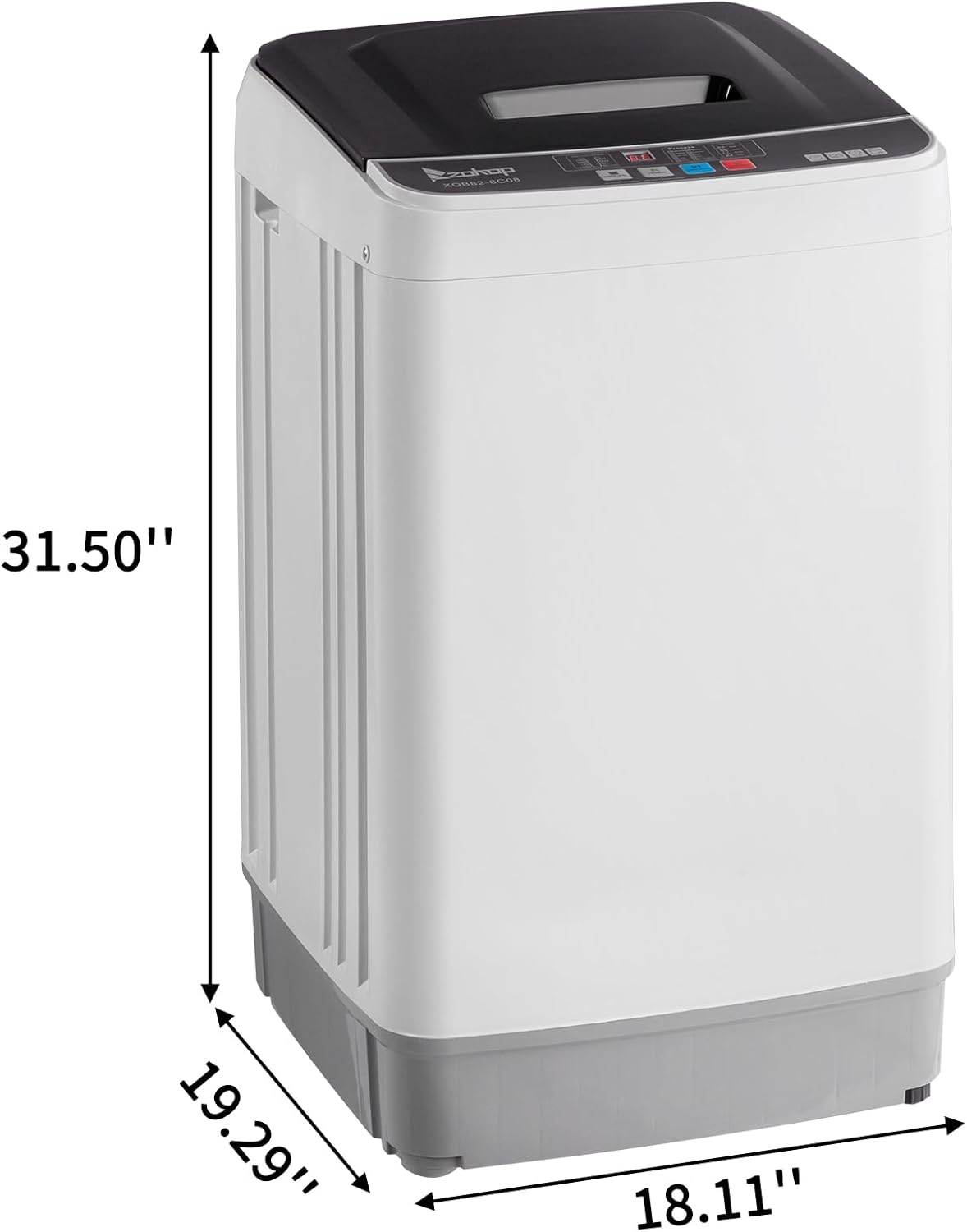 Full Automatic Washing Machine, 17.8 Lbs Top Load Portable Washer with Drain Pump, 10 Wash Programs 8 Water Level Washer and Dryer Combo, 2 in 1 Washer and Dryer for Apartments, RV, Camping